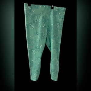 Under Armour Green Patterned Leggings Compression High Rise Full Length 3 X NWT
